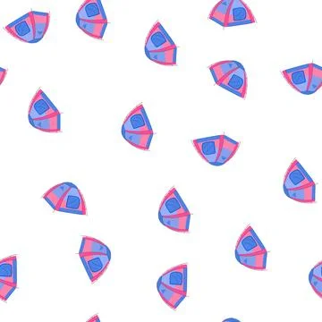 Pattern summer tent camp cartoon vector Illustrazione stock