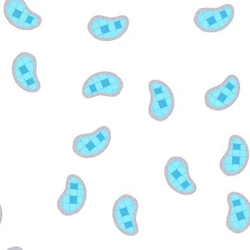 Pattern summer top view pool cartoon vector イラスト素材