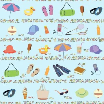 Pattern, summer, vacation, beach Stock Illustration
