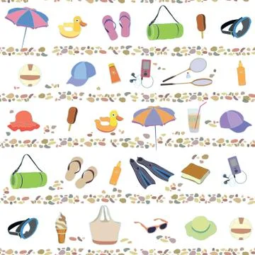 Pattern, summer, vacation, beach Stock Illustration