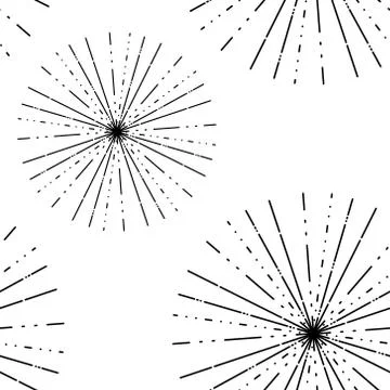 Pattern of sun rays with black Stock Illustration