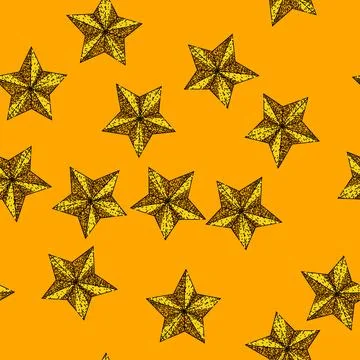 Pattern sun star sketch hand drawn Stock Illustration