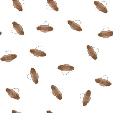Pattern sun straw hat cartoon vector Stock Illustration