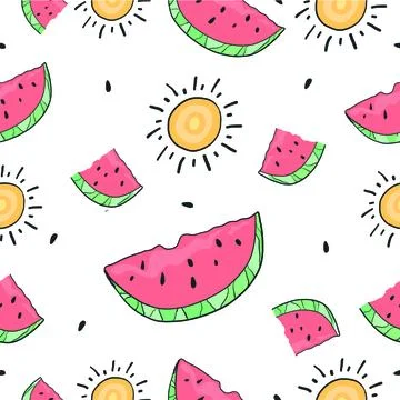 Pattern sun watermelon Illustrazione stock