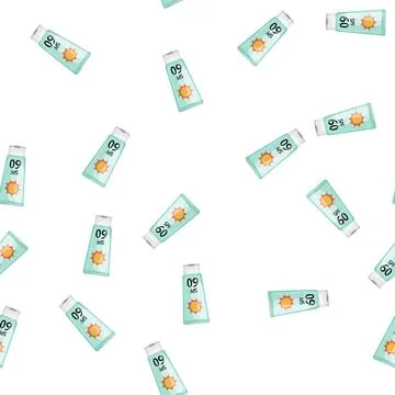 Pattern sunblock sun cream cartoon vector Illustrazione stock