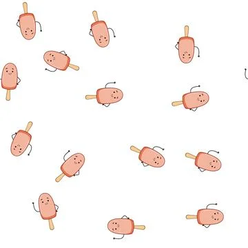 Pattern sundae ice cream character cartoon vector Stock Illustration