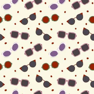 The pattern of sunglasses. Summer sunglasses sun protection. Cartoon glasses Stock Illustration