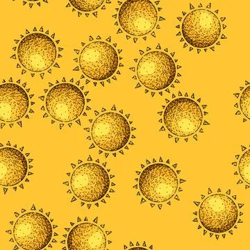 Pattern sunlight sun sketch hand drawn Stock Illustration