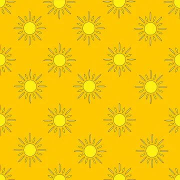 The pattern of suns (orange) Stock Illustration