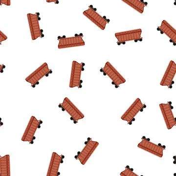 Pattern supply coal wagon cartoon vector Stock Illustration