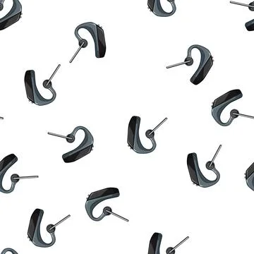Pattern support headset audio cartoon vector Stock Illustration