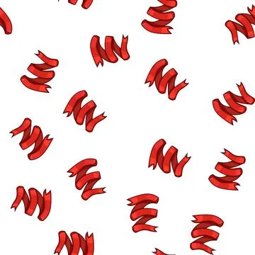 Pattern support red ribbon retro cartoon vector Stock Illustration