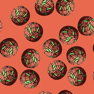 Pattern surfing virus sketch hand drawn Stock Illustration