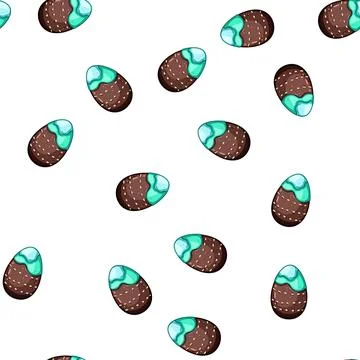 Pattern surprise chocolate egg cartoon vector Stock Illustration