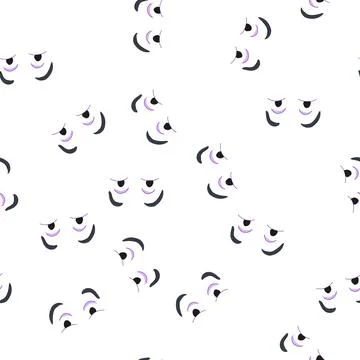 Pattern surprised eye emotions cartoon vector Stock Illustration