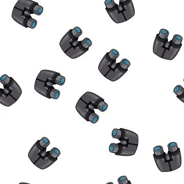 Pattern surveillance binoculars cartoon vector Illustrazione stock