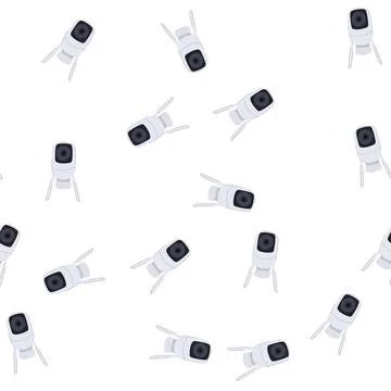 Pattern surveillance ip camera cartoon vector Stock Illustration