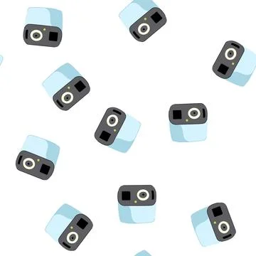 Pattern surveillance security camera cartoon vector Stock Illustration