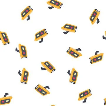 Pattern survival hand crank flashlight cartoon vector Stock Illustration