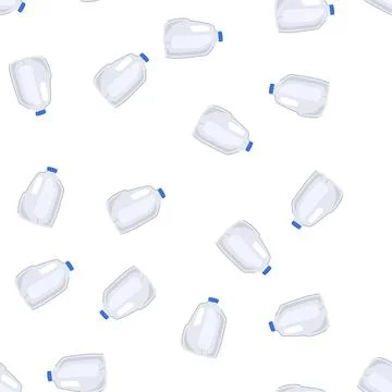 Pattern sustainability milk bottle plastic cartoon vector イラスト素材