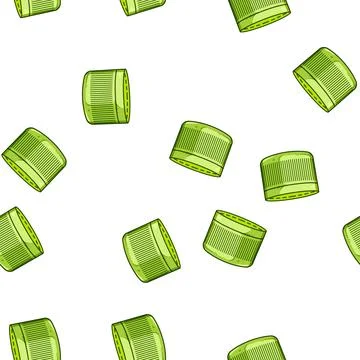 Pattern sustainability plastic bottle cap cartoon vector Stock Illustration