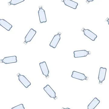 Pattern sustainability plastic water bottle cartoon vector Stock Illustration
