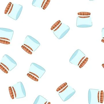 Pattern sustainable eco friendly jar cartoon vector 스톡 일러스트