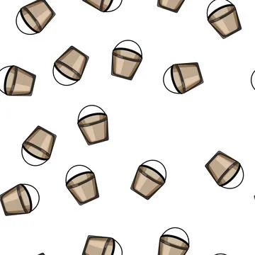 Pattern sustainable reusable coffee filter cartoon vector Illustrazione stock