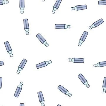 Pattern sustainable water bottle reusable cartoon vector Stock Illustration