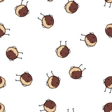 Pattern sweet cookie character cartoon vector Stock Illustration
