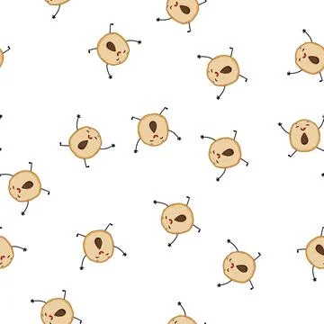 Pattern sweet dessert character cartoon vector Stock Illustration