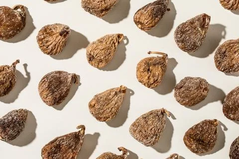 Pattern of sweet dried figs Stock Photos