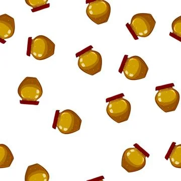 Pattern sweet jam fruit food cartoon vector Stock Illustration