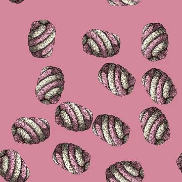 Pattern sweet marshmallow candy sketch hand drawn Stock Illustration