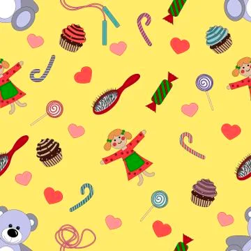Pattern of sweets and candies Illustrazione stock
