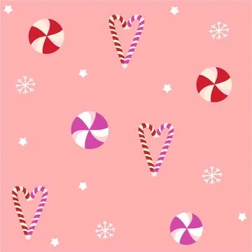 Pattern with sweets and hearts Stock Illustration