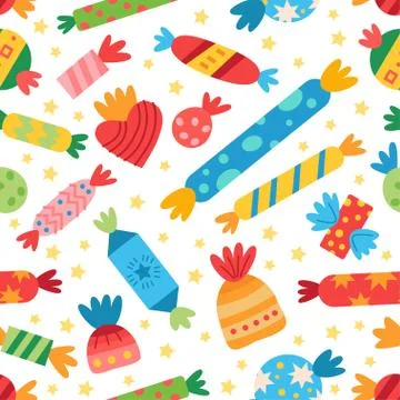 Pattern with sweets candy. For birthday party Stock Illustration