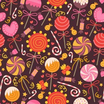 Pattern with sweets candy. For birthday party Stock Illustration