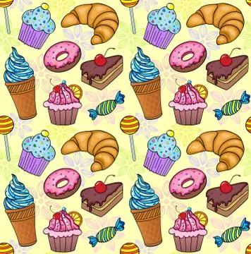 Pattern with sweets Stock Illustration