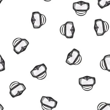 Pattern swim diving mask cartoon vector Illustrazione stock