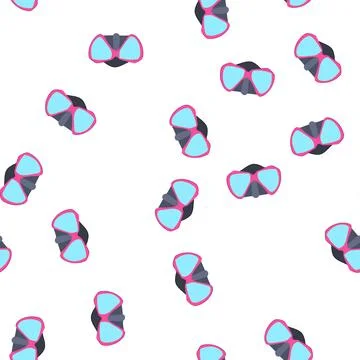 Pattern swim diving mask cartoon vector イラスト素材