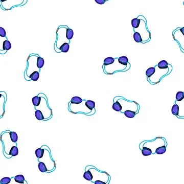Pattern swim pool goggles cartoon vector Stock Illustration