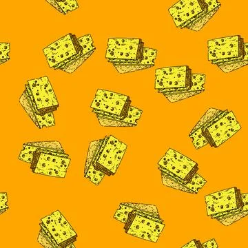 Pattern swiss cheese sketch hand drawn Illustrazione stock