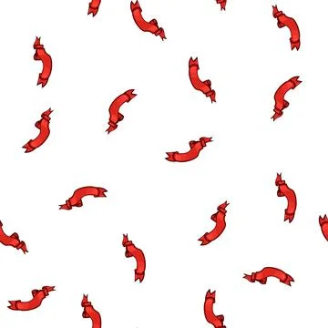 Pattern symbol red ribbon retro cartoon vector Stock Illustration