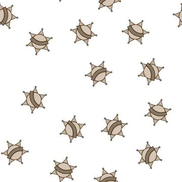Pattern symbol sheriff badge cartoon vector Stock Illustration