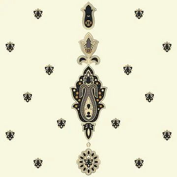 A pattern with  a symmetrical abstract on creme background Stock Illustration
