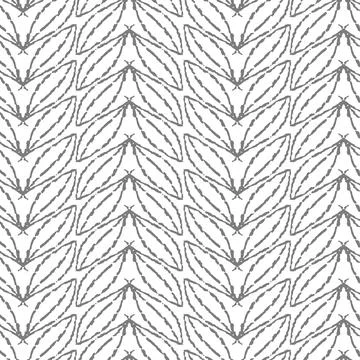 Pattern of symmetrical leaves drawn with a brush, vector graphics for packa.. Illustrazione stock