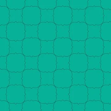 Pattern with symmetrical quatrefoil on a green background Stock Illustration