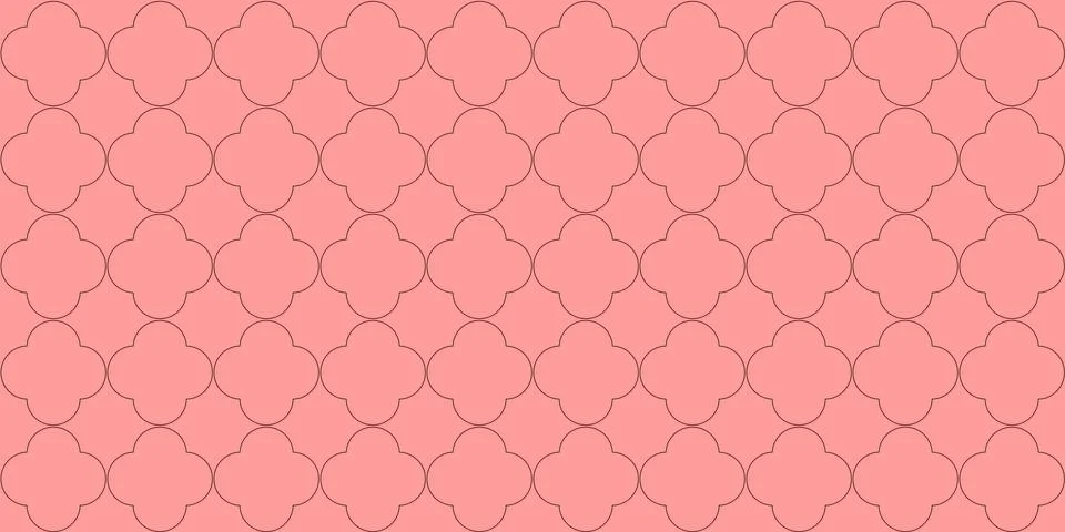 Pattern with symmetrical quatrefoil on a red background Stock Illustration