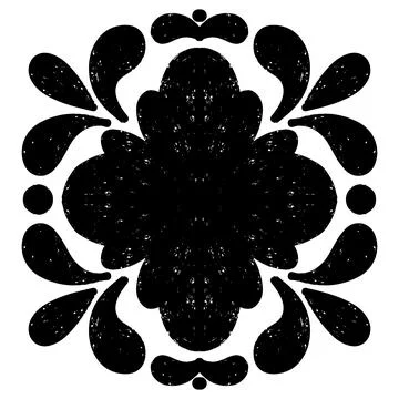 Pattern symmetrical texture imprint black element vector tile pattern Illustrazione stock